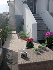 ブワディスワボボにあるwilla MARINA SUNの花と植物が植えられた階段