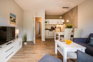Kuchyň nebo kuchyňský kout v ubytování Haus Nordseeblick Wohnung 3