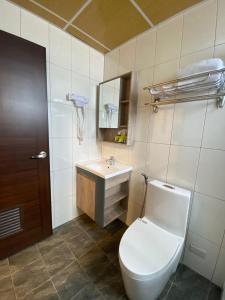un bagno con un water e un lavandino di 亞士密民宿 a Puli Altre 20 foto