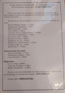 uma página de um documento com uma carta em Casa Cristina em Cartisoara