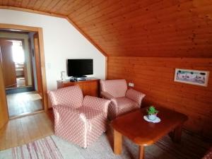 TV a/nebo společenská místnost v ubytování Sonnenplatz Appartment Ploninger LANDHAUS