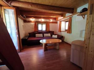 een woonkamer met een bank en een tafel bij Ca da Lovi in Cerentino