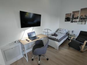 TV a/nebo společenská místnost v ubytování Business apartments "An der Lutherkirche" Self-Check-in