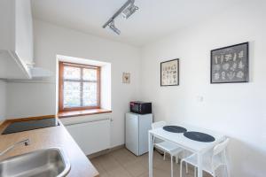 Kuchyň nebo kuchyňský kout v ubytování Apartmán Muzeum obchodu