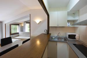 Kuchyň nebo kuchyňský kout v ubytování La Solana Apartaments & Spa