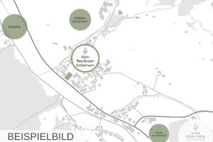 eine Karte des vorgeschlagenen Standorts des Wiederaufbaus der Reserve in der Unterkunft Alpin Residenzen Eichenheim Aurach bei Kitzbühel by Alpina-Holiday in Aurach bei Kitzbuhel