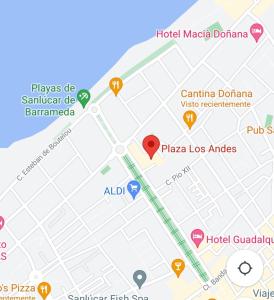um mapa do hotel magica dominica em Apartamento Plaza Calzada 3 em Sanlúcar de Barrameda