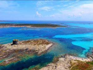 an aerial view of an island in the ocean at B&B SHARDANA in Sennori