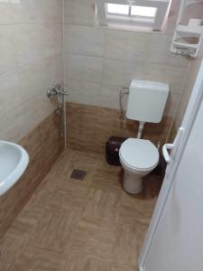 y baño con aseo y lavamanos. en Apartmant Lidija, en Nov Dojran