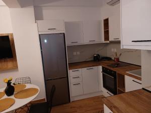 Kuchyň nebo kuchyňský kout v ubytování kirkis apartment