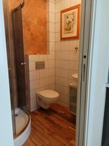 ソポトにあるApartament Sopot Dolny 2 pokojowyのバスルーム(トイレ、洗面台付)