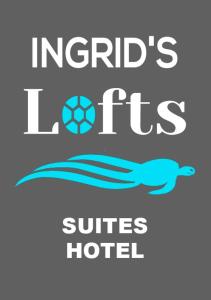 un logo pour un hôtel de football avec un dauphin dans l'établissement INGRID LOFTS, à La Unión