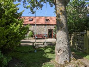 una casa con un albero davanti di Daffodil Cottage a Danby