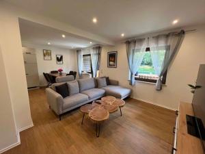 Posezení v ubytování Ferienhaus am blauen Wasser