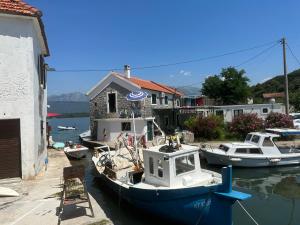a group of boats are docked in a harbor at Sapore Di Mare Apartment in Tivat