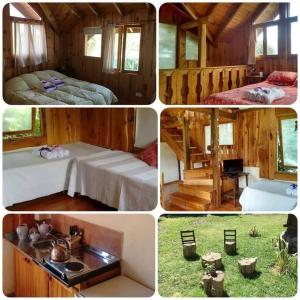 a collage of four pictures of a cabin at La Secreta in Villa Giardino +46 photos