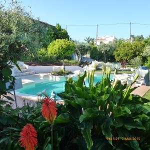 a view of a swimming pool in a resort at Casal da Cortiçada in Sertã