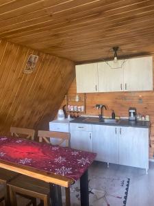 Kuchyň nebo kuchyňský kout v ubytování Yalova Kasaba Bungalov