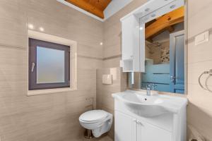 ein Badezimmer mit einer weißen Toilette und einem Waschbecken in der Unterkunft Villa Maria Tadini in Kaštelir + 25 Fotos