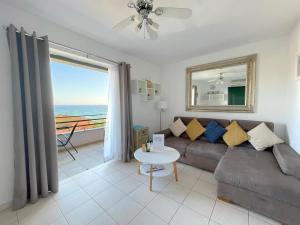A seating area at Bluview, Glyfada, Corfu