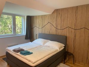 Postel nebo postele na pokoji v ubytování Apartmán O18 - Kleč