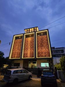 a building with a lot of lights on it at Express Square9 in Gurgaon