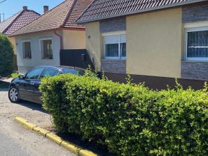 a black car parked in front of a house at House Damado Deluxe in Öttevény