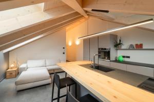 a kitchen with a sink and a counter in a room at BB Attic Suite in Cavalese