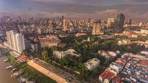 Nespecifikovaný výhled na destinaci Phnompenh nebo výhled na město při pohledu z hotelu