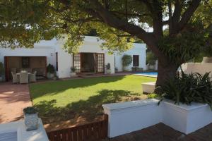 a backyard with a tree and a lawn at Constantia Garden Suites in Cape Town