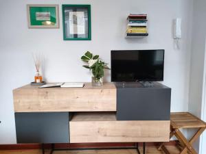 Televízia a/alebo spoločenská miestnosť v ubytovaní Appartamento Portici Rossi- Centro Storico