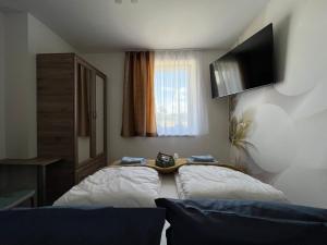 TV a/nebo společenská místnost v ubytování Jázmin Apartman