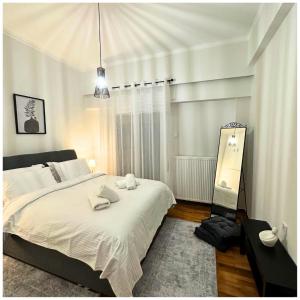 Posteľ alebo postele v izbe v ubytovaní Memories Apartments Μονοκατοικία στο Καρπενήσι