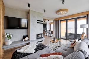 TV a/nebo společenská místnost v ubytování Domek Panorama z Jacuzzi