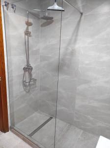 a shower with a glass door in a bathroom at Arco Centro Cádiz in Cádiz +14 photos
