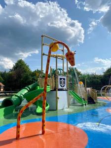a water park with a water slide and slides at Agroturystyka na Jurze in Ogrodzieniec