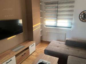TV a/nebo společenská místnost v ubytování luxury Pool Apartment Jagodina