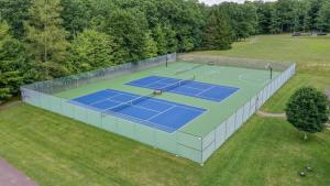 an overhead view of a tennis court at Yes Deer in Oakland +72 photos