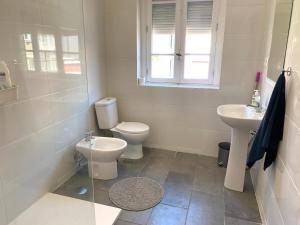 波尔图BREINER 54的带马桶和水槽的白色浴室