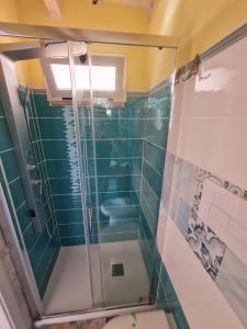 a bathroom with a shower and a toilet at DONNA FILOMENA Residence in Marina di Camerota +98 photos