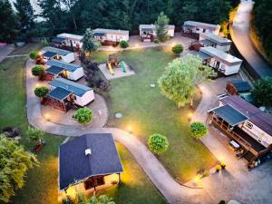 an aerial view of a bunch of trailers at Panorama Garden Pasohlavky in Pasohlávky