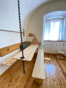 Postel nebo postele na pokoji v ubytování Statek Uhersko - Na Špejcharu