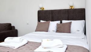 Postel nebo postele na pokoji v ubytování Apartament E18 w Nautica Resort nad jeziorem w Giżycku