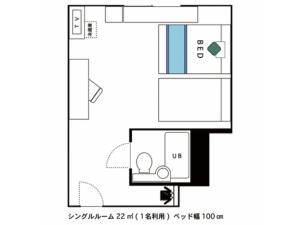 una pianta di una piccola casa di Hotel AreaOne Sakaiminato Marina - Vacation STAY 81682v a Sakaiminato