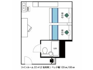 a floor plan of a small house at Hotel AreaOne Sakaiminato Marina - Vacation STAY 81704v in Sakaiminato