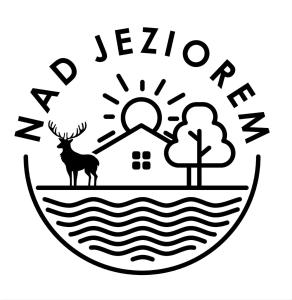 a black and white emblem with a deer and the sun at NAD JEZIOREM - Apartamenty in Brenno