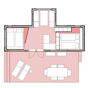 a floor plan of a house at Tiny House Ithblick direkt am See in Salzhemmendorf