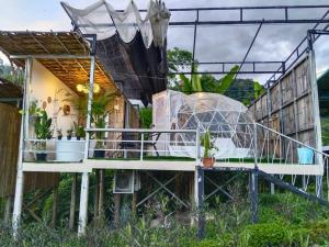 a house with a greenhouse and plants in it at อิงเหนือ โฮมสเตย์ in Ban Muang Kut