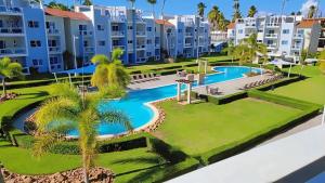 an aerial view of the pool at the resort at Duplex,near the Beach plus airport in Punta Cana