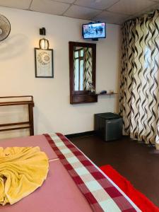 a bedroom with a bed and a tv on the wall at Royal Paradise in Ella